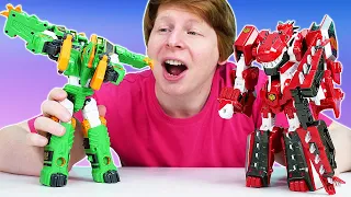 Игры в песочнице шоу Hey, Toys! Новые роботы звероботы GEOMECHA - трансформеры игрушки для детей