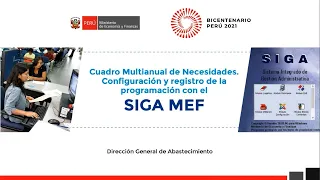 Cuadro Multianual de Necesidades. Configuración y registro de la programación con el SIGA MEF