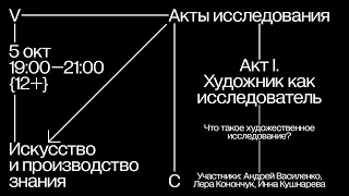 Что такое художественное исследование? / Акты исследования (I)