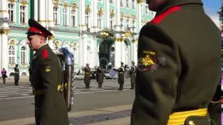 Rehearsal of Military Band at Palace Square, Saint Petersburg