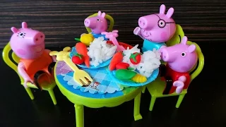 Пеппа на кухне. Готовим ужин для семьи Свинок. Просьба мамы. Овощи из пластилина Play-Doh