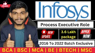 Infosys Off-Campus Drive 2022 | Good Package With Process Executive Role | Any Degree