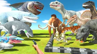 FPS Avatar Rescues Dinosaurs and Ice Age Team and Fights King Shark - Animal Revolt Battle Simulator