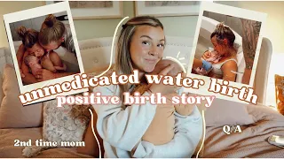 UNMEDICATED BIRTH STORY...natural water birth♥️🤰🏽🍼