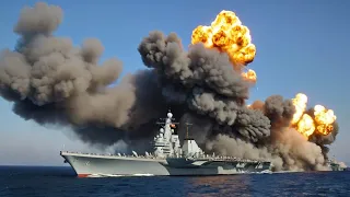 Today! Ukrainian Yak-140 destroys Russia's largest aircraft carrier in the Black Sea