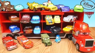 Disney Store Cars 3 Mack Hauler Toy Car Collection Thunder Hollow Crazy 8 Primer Lightning Mcqueen