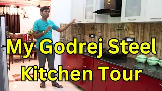 My New Godrej Interio Steel Modular Kitchen Tour 2023 | Steel vs Wood Modular Kitchen in India