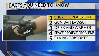 KRQE Newsfeed: Sheriff speaks out, Gun ban lawsuit, Drier and warmer, Space project problems, Saving