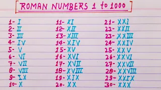 Roman numerals 1 to 1000 || Roman numbers 1 to 1000 || Roman ginti 1 to 1000