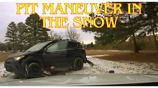 PIT IN THE❄️SNOW!❄️Pursuit of shoplifter in Toyota Rav4 - #pit Maneuver sends SUV sliding on the ice