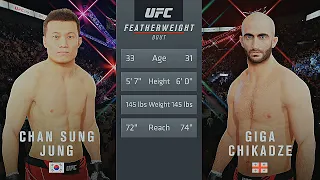 Chan Sung Jung Vs. Giga Chikadze : UFC 4 Gameplay (Legendary Difficulty) (AI Vs AI) (PS5)