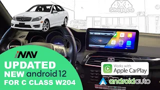 INFOTAINMENT INAV Android 12 screen Mercedes Benz C Class W204 NTG4.5/4.7 Apple CarPlay Android Auto