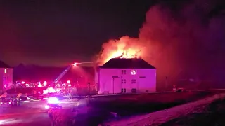 RAW FOOTAGE: Two Alarm, Three Story, Multi Family under Construction Building Fire In Jackson, NJ.