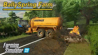 Can You Put Out A Fire With Slurry ?! Ep12 | BallySpring | Farming Simulator 22