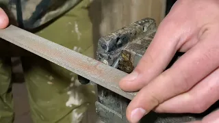 Handmade checkering tool with a nail