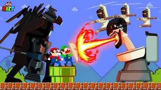 Mario and Luigi Controls TITAN TV MAN vs BULLDOZER SKIBIDI TOILET in Maze Mayhem | Game Animation