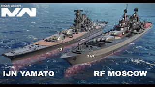 Modern Warships: RF MOSCOW and IJN YAMATO in action.