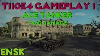 World of Tanks 8.8: T110E4 Gameplay 1 ( Ace Tanker, 7400 damage, 4 kills and sniper )