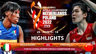 Paola Egonu vs Yingying Li | Italy vs China | Highlights | World Championship 2022 (HD)