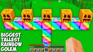 How to SPAWN SECRET BIGGEST TALLEST RAINBOW GOLEM in Minecraft ! SUPER SECRET WAY TO SPAWN GOLEM !