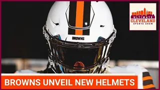 The Cleveland Browns unveil new all white alternate helmets to be debuted on Monday Night Football