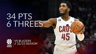 Donovan Mitchell 34 pts 6 threes vs Blazers 22/23 season