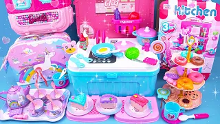 10 Minutes Satisfying with Unboxing Cute Pink Kitchen Playset Cooking Toys Collection ASMR