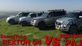 SsangYong New Rexton G4 2018 vs  Mitsubishi PAJERO 2015 & Toyota Land Cruiser PRADO 90 ,Suzuki JIMNY