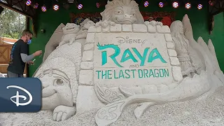 Making of "Raya and the Last Dragon" Sand Sculpture | Disney's Animal Kingdom