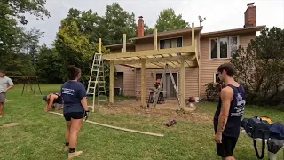 Composite  Deck Build Time-Lapse 16x16 2nd Story