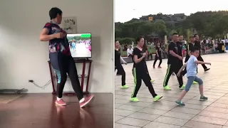 “Girl, You Are So Beautiful” 50 Years Old Copycats Shuffle Dance from 10 Years Old Chinese Boy