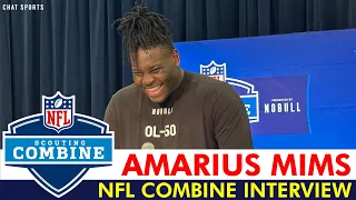 Amarius Mims NFL Scouting Combine Interview: Entering Transfer Portal, Trent Williams & More