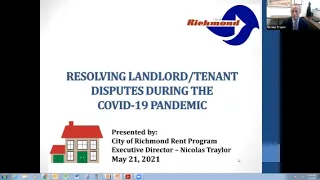 Rent Program Workshop Webinar: Resolving Landlord & Tenant Disputes during the COVID-19 Pandemic