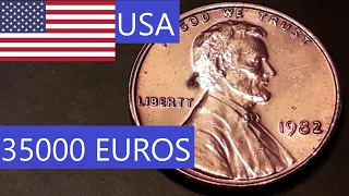 American Coin : One Cent 1982 !! Value 35000 Euros !!