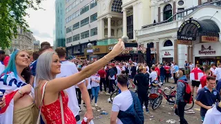 🇬🇧 London walk - Euro 2020!! England vs Italy!! Final football match tonight!! Central London now!