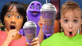 Vlad and NIki & Ryan's World Try Grimace Shake Challenge in Real Life!