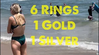 2 Beaches 6 Rings One Gold one Silver  Metal Detecting Beach Minelab Equinox,Xterra Pro +milestone