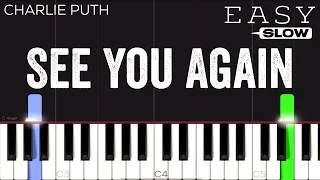 Wiz Khalifa - See You Again ft. Charlie Puth | SLOW EASY PIano Tutorial