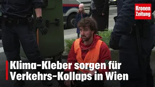 Klima-Kleber sorgen für Verkehrs-Kollaps in Wien | krone.tv NEWS