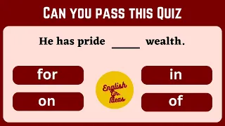 Can You Pass This Preposition Quiz  #challenge 6 (Beginners to Advance Level) | Grammar Quiz