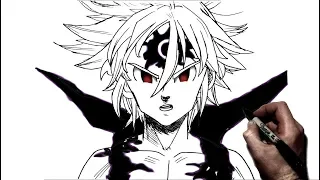 How to Draw Meliodas (Assault Mode) | Step By Step | Seven Deadly Sins