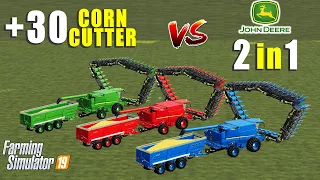 Farming Simulator 19 | John Deere Multicolor Harvester VS +30 Meter Corn Cutter! 2in1 Harvest!