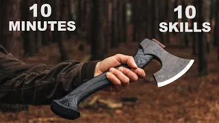 10 Bushcraft Axe Skills in 10 Minutes