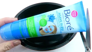 Satisfying DIY ASMR Experiment! Cutting Open and Testing Biore Blue Agave Face Mask