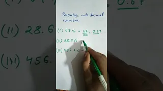 percentage into decimal number