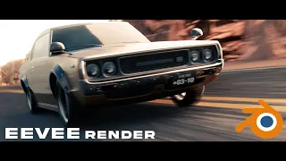 Blender EEVEE Cinematic Car Animation - 1972 Datsun 240k GT