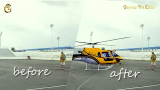 Before and After. Helicopter VFX