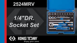 21 PC. 1/4"DR. Socket Set - KING TONY 2524MRV