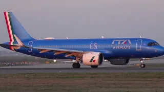 A320neo ITA Airways takeoff RWY 18 close up at Frankfurt Airport (EDDF) LEAP Sound | Plane Spotting