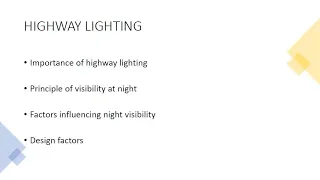 Transportation Engineering 3.9 (Highway lighting)